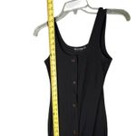 Pretty Little Thing  Dress Womens US 0 Black Ribbed Button Front Bodycon Midi Tank Photo 5