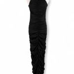 Susana Monaco Revolve Gathered Mock Neck Black Midi Dress Photo 6