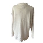 Vintage Cottagecore Patchwork Knit Sweater Large White Photo 3