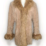 Mixit Vintage Y2K Tan Suede Penny Lane Coat Hippie Retro Boho Size Petite Large Photo 0