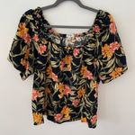 Kensie  Smocked Linen Blend Blouse size medium NWOT Photo 2