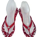 Coach Abbigail Trainer Rubber Red/White/Pink Flip Flops/Sandal sz 5/6 Photo 0