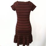 Free People  knit ruffle hem zigzag print women’s dress Size Small Photo 7