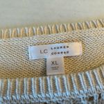 LC Lauren Conrad Cream Sweater Ruffle Eyelet Lace Large Photo 2