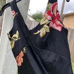 Silky Black Pink Floral Mini Dress S Photo 3