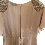 Topshop Blush pink Romper Size 6 black floral lace shoulders peek a boo back zip Photo 4