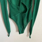 Maniere De Voir Textured Cut Out Bodysuit Green Photo 6