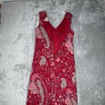 American Ange Dress Womens 10 Red Pink Paisley Asymmetric Midi 90s Y2K Vintage Photo 3