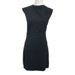Reformation  Alden Knit Mini Dress Women’s Medium Black Sleeveless Ruched Photo 1