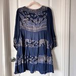 Free People  “My Love” Blue Floral Swiss Dot Mini Dress Women’s Size Small Photo 3