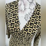 Niche geometric print vintage dress, black and gold, size small Black Photo 2