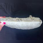 Beaded Evening Party Wedding White‎ Handbag Purse Chain Strap Kiss Lock Closure White Photo 5