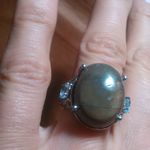 Venus Jasper and Sky Blue Topaz Stainless Steel Ring (Size 7) Photo 10