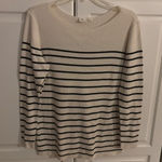Gap  Women's Striped Boat Neck Ribbed Long Sleeve Sweater Top Size L Photo 0