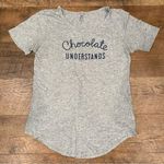 Old Navy  “Chocolate Understands” Women’s Gray Crewneck Tee Photo 0