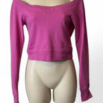 Vintage Cropped Off Shoulder Sweatshirt Pink Size undefined Photo 0