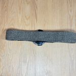 Womens Belt Wide Stretch Silver Made in USA Black Leather Medium Quiet Luxury Photo 2