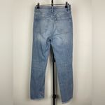 DL1961 Newcastle Blue Wash Mara High Rise Straight Leg Raw Hem Ankle Jeans Photo 3