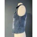 Maurice's  distressed blue denim Stretch Vest Women medium sleeveless pockets Photo 2