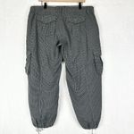 Norma Kamali  Cargo Cropped Pants Size 16 Houndstooth Black White Check Cotton Photo 1