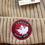 Canada Weather Gear Beige Pom Pom Beanie Red Photo 1