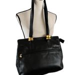 Carla Marchi Black Italian Leather Shoulder Handbag. Photo 3