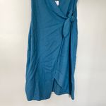 BCBGeneration NWT Linen Wrap Sheath Dress Spaghetti Straps Electric Blue Small Photo 6