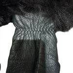 Ladies M Black Leather Mittens Faux Fur Trim Thinsulate Photo 15