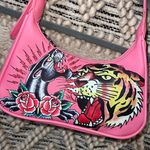 Ed Hardy x Siberia Hills Y2K Pink Purse Shoulder Bag Tiger Photo 3