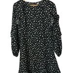 H&M Divided Black White Floral Long Sleeve Ruffle Mini Dress S Photo 0