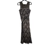 Alex Evenings Petite Black Gold Lace Overlay Evening Gown Belted Maxi Dress 16P Photo 6