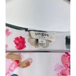 Umgee  Floral Print Romper Women's Size S White Pink Blue V-Neck Tie 3/4 Sleeve Photo 3