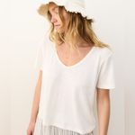 Marine layer Classic White Hemp Cotton Short Sleeve T-Shirt XS Photo 7