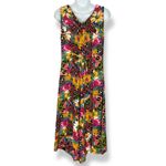 Vintage Jumpsuit‎ Abstract Floral Pattern FLAWS Boho Casual Sleeveless Tie Waist Pink Size M Photo 1