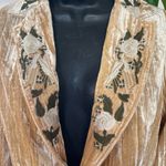 Aziz Vintage embroidered Gold Velvet Blazer size L Size L Photo 1