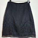 The Limited  VTG Black Sheer Overlay Skirt Paisley Floral Pattern 6 whimsygoth Photo 0