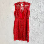 Lovers + Friends  Sleeveless Lace Cutout Back Blush Mini Dress Red Women's Medium Photo 3