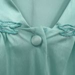 Vanity Fair  SMALL VINTAGE 90s Nylon Sleep Shirt blue sheer floral embroidered Photo 4