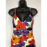 ASOS  Women's Floral Print Lined Sleeveless Ruched Mini Dress Multicolor Size 6 Photo 3