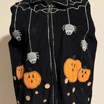 Preloved Paul Harris Design Black and White Halloween Zip Up Vest size small Photo 0