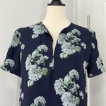Theory Size 4 Silk Blue Floral Hydrangea Antazie Short Sleeve Shift Dress Photo 12