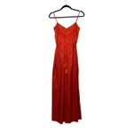 Saylor Red Orange Jacquard Jumpsuit Spaghetti Strap Wide Leg XS Formal Wedding Photo 1
