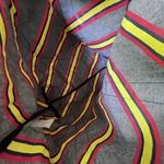 Old Navy  Boho Embroidered Denim Tote Bag Ribbon Double Handle Striped Summer Photo 5