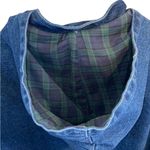 NorthStyle Denim Chore Coat Barn Jacket Green plaid flannel lining Hooded Fall Blue Size L Photo 7