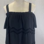 Loft Ann Taylor Embroidered Chevron Black Cold Shoulder Mini Dress Size M NWT Photo 1