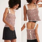 Marine layer  Archive Cora Crochet Tank Brown Cream XS Photo 1