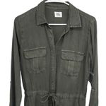 Wash Lab Womens Cinched Waist Chambray Wake Me up Jumpsuit Army Green XS NWT Photo 3