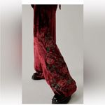 Free People Anna Sui Rose Garden Pants Velvet
Embroidered Rose Pink Green Photo 2