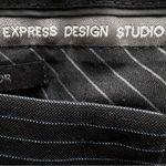 Express Editor Pinstripe Trousers Size 4 Office Siren Medium Rise Straight Leg Gray Photo 12