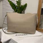 Cuyana new  16” leather system tote bag work career casual purse with strap STONE Photo 12